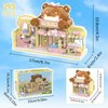 Tenhorses Bear Theme Store Building Set, Cute Teddy Shop Street View Building Kit Compatible with Lego, Unique Architecture Gift for Girls Kids 6+ (293 Pcs)