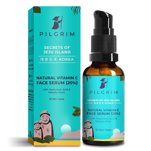 Pilgrim Korean Vitamin C Face Serum | Infused with Hyaluronic Acid & Kakadu Plum | Age-Defying Facial Serum | Eliminates Dark Circles | Provides Smooth Skin | 1.01 Fl Oz/30ml
