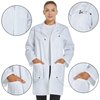 VOGRYE Professional Lab Coat for Women Men Long Sleeve, White, Unisex (Small, White)