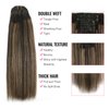 ABH AMAZINGBEAUTY HAIR Yaki Straight Human Hair Clip ins Rooted Black Piano Natural Black #1B Fading into Caramel Blonde #27 Two Tone Light Yaki Clip ins for Black Women Human Hair 12 Inch 120G 7Pcs