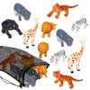 ArtCreativity Safari Figures Assortment in Mesh Bag, Set of 12 Mini Animal Figurines in Assorted Designs, Fun Bath Water Playset for Kids, Party Favors for Boys and Girls