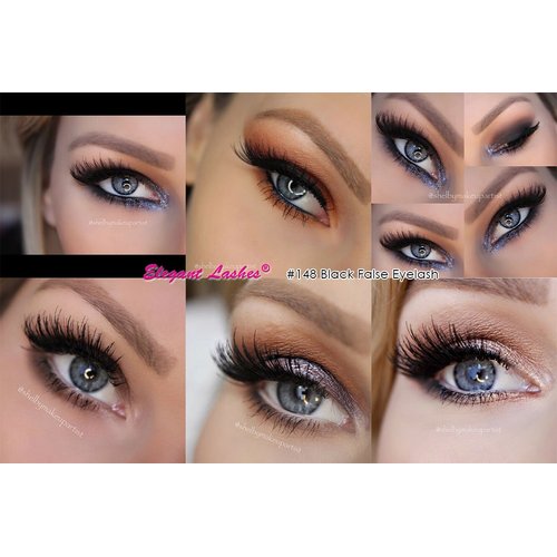Elegant Lashes #148 Black Thick Double-Layer Criss-Cross False Eyelashes (100% Natural Human Hair)