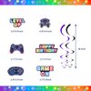 LXlucktim Video Game Party Supplies - 262Pcs Gamer Gaming Birthday Party Decoration For Boys Birthday Party - Table Cover, Utensils, Hanging Swirls, Cupcake, Cake Topper, Balloons Serves 16 Guests