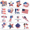 Fourth of July Tattoos, 20 sheets American Flag Temporary Tattoos, USA face tattoos, Red White Blue tattoos stickers, 4th of July, Independence Day, Memorial Day, Patriotic Theme Party Supplies