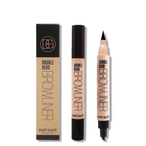 Timipoo 2 in 1 Waterproof Eyebrow Pencil, Tattoo Liquid Pencil with Eyeliner, Micro Fork Tip Applicator, Natural Hair-Like Makeup Precision All Day Wear (01# BLACK), 1.0 Count