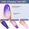 MIZHSE Color Changing Nail Polish Pearl Mood Changing Nails Polish Glitter Drawing Shell Thread Soak off LED Glitter Thermal Nail Gel Polish for Nail Salon Home DIY Manicure Set 6 Colors