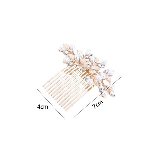 Leadigol Five-tooth Hair Comb Decorative Fashion Design Hair Accessories Hairpin Temperament Flowers Pearl Korean Style Headwear
