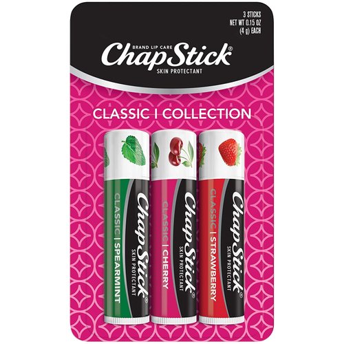 ChapStick Classic Lip Care Skin Protectant 0.15 Ounce, 3 Count (Pack of 1)