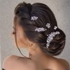 ULAPAN Wedding Hair Combs Crystal Bridal Head Pieces Hair Pins Rhinestones for Brides Bridesmaid Womens Hair Accessories (Silver Set)