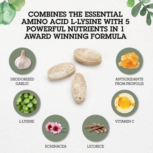 Quantum Health Super Lysine+ / Advanced Formula Lysine+ Immune Support with Vitamin C, Echinacea, Licorice, Propolis, Odorless Garlic (180 Tablets), Packaging may vary