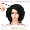 WIGER Dreadlock Wig Short Faux Locs Twist Wigs For Black Women Afro Braided Curly Synthetic Wigs For African American Women Daily Party Use（6 inch,1B)