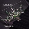 Teyglen Bridal Green Crystal Hair Comb Rhinestone Bride Wedding Hair Comb Sparkly Hair Piece Hair Accessories for Bride Bridal Side Comb Rhinestone Headpiece for Women Girls