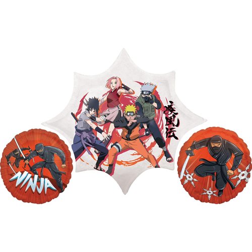 Anagram Naruto Party Supplies 3 pc Balloon Bouquet Decorations, BQ_4247