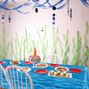 Hegbolke 8 Pack Ocean Wave Tablecloths - Disposable Plastic Ocean Water Table Cover for Ocean Under The Sea Beach Pool Mermaid Shark Birthday Party Decoration Supplies, 51" x 106"