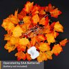 [8 Lighting Modes & Timer] Thanksgiving Decorations for Home Maple Leaf Garland with Lights 40LED Battery Operated Waterproof String Lights, Fall Decor Indoor Halloween Friendsgiving Autumn