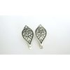2 small leaf shape silver native looking metal alligator hair clip for fine