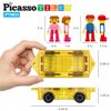 PicassoTiles Mini Magnetic Tiles Expansion Car Truck and Figures Play Set, Kids Building Magnet Bricks STEM & Learning Toys, Magnetic Add-ons, Car Toys, Toddler Preschool 3 years and up boys and girls