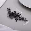 Chargances Bridal Black Crystal Hair Comb Gothic Black Wedding Hair Vine Side Comb Rhinestone Hair Accessory Wedding Headpiece Prom Party Festival for Women and Girls (Style 3)