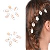 6 Pcs Shell Headpiece Hair Clips Pendant Hair Slide Stylish for Girl Ponytail Hair Jewelry Accessories Stocking Stuffer (Gold)