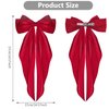 3 PCS Satin Bow Hair Clips Big Bow Barrettes Long Tail French Bowknot Hair Pins Ponytail Holder Metal Bow Hair Clips Butterfly Aesthetic Hair Accessories for Women Girls