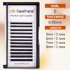 Eyelash Extension B C CC D J Curl Mix 5-20mm 0.03-0.15 Super Matte Classic Lash Extensions Professional Supplies for Lash Techs (D-0.03, 5-8mm)