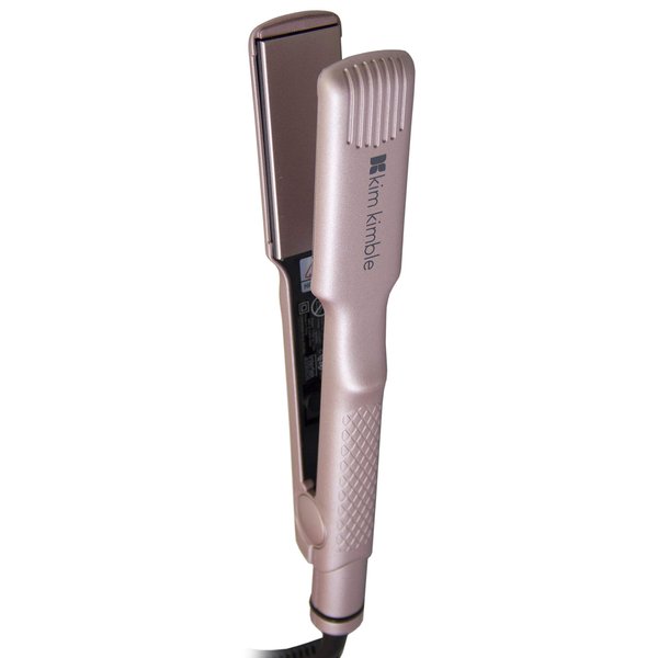 Kim Kimble 1.5" Vibrating Flat Iron, Great for thick, coarse, curly hair types, Ultra-low Friction, Create Amazing Curls, Waves or Perfectly Straight Hair, Rose Gold