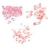 Jili Online 150pcs Pink Mini Rattles Safety Pins Pacifier Charms Table Scatters Decoration Christening Baby Shower Supplies