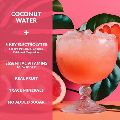 Reef Replenish Hydrating Electrolyte Drink Mix - Grapefruit, 30 Servings - Hydration Powder w/Coconut Water - Non-GMO, No Added Sugar, 5 Key Electrolytes + Vitamins, Natural Trace Minerals, USA Made