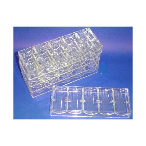 Brybelly Clear Acrylic Poker Chip Rack/Tray - Set of 5