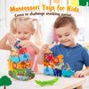 IPOURUP Animals Montessori Toddler Toys 2 3 4 5 6 7 Year Old Boys Girls Wooden Animal Blocks Stacking Toy Kids Easter Birthday Gifts for Boy Girl Age 3-7 Educational Toys Fine Motor Balance Game