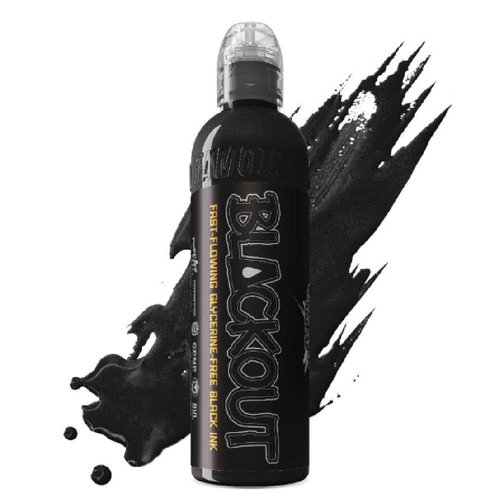 World Famous Tattoo Ink, Blackout Black Tattoo Ink - Professional Tattoo Ink with High Pigment Content - Skin-Safe Ink in Bold Shades - Vegan & Non-Toxic (8 oz)