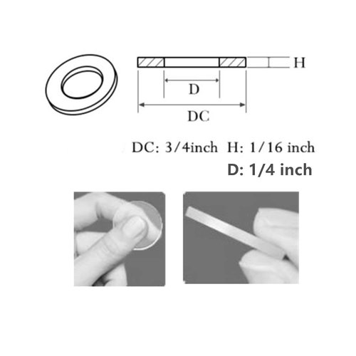 [20 Pieces] 3/4 Inch Clear Vinyl Replacement Washer Flat Washer Gasket 1/16 Inch (2 mm) Thickness Washer Spacer for Glass Shower Door Handles/Towel Bars, 3/4 Inch Standoff Cap Assemblies