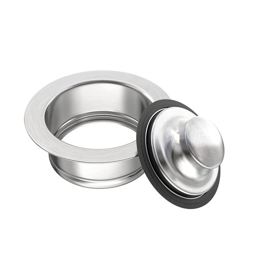 Sink Flange for Garbage Disposal and Sink Stopper Stainless Steel Fit Universal 3-1/2 Inch Standard Sink Drain Openings Kitchen Sink Garbage Disposal Replacement Accessories (Brushed)