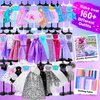 MINIFUN 1500+Pcs Fashion Designer Kit for Girls, Sewing Kit with 7 Mannequins, DIY Arts and Crafts Kit for Kids, Doll Clothes Making Kit, Girl Toys for Age 6 7 8 9 10 11 12 Year Old Gifts