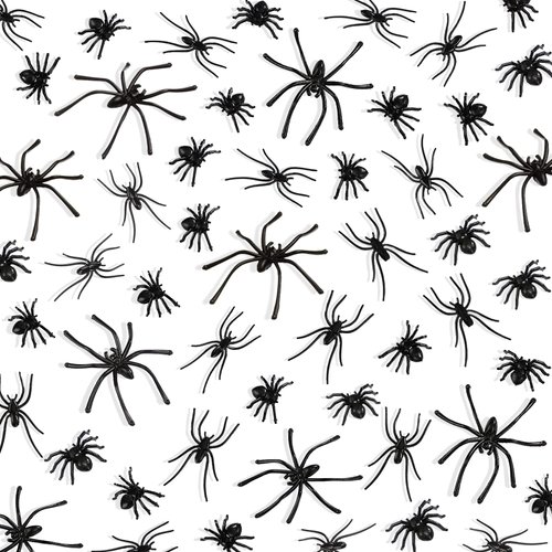 BAINFE 3 Sizes 150 Pieces Plastic Spiders Halloween Realistic Plastic Spiders Small Spiders Fake Tiny Spider Toys Prank Props for Halloween Home and Party Decorations
