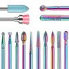 14pcs Nail Drill Bits Set, 3/32'' Professional Diamond Carbide Cuticle Remover Drill Bits for Nails, Rotary Burrs Electric Manicure Nail File Bit for Acrylic Gel Nails Cuticle Manicure