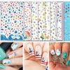TailaiMei Summer Beach Nail Stickers, 1500+ Pcs Self-Adhesive DIY Nail Art Decals Shark Nautical Turtle Design (12 Sheets)