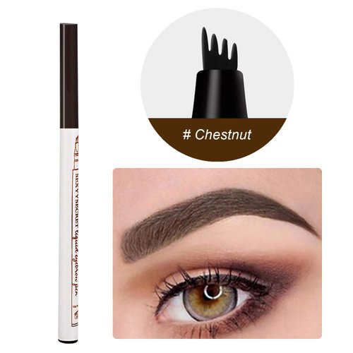 Eyebrow Tattoo Pen, Microblading Eyebrow Pencil, with a Micro-Fork Tip Applicator, Create Natural Looking Eyebrows, Easy to Use and Stays All Day (Chestnut)