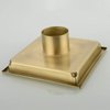Orhemus Square Shower Floor Drain with Removable Cover Grid Grate 6 inch Long, SUS 304 Stainless Steel Brushed Gold Brass Finished