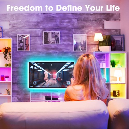 HitLights LED Strip Lights, 4 Pre-Cut Waterproof RGB Small LED Light Strip Kit Dimmable Color Changing SMD 5050 LED Tape Light with RF Remote, UL-Listed Power Supply and Connectors for TV Bedroom Home