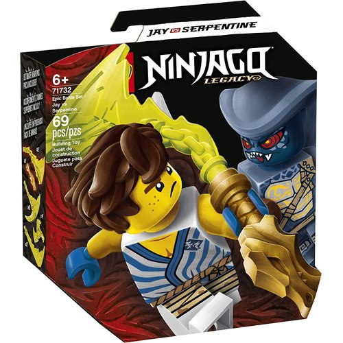 LEGO NINJAGO Epic Battle Set – Jay vs. Serpentine 71732 Building Kit; Ninja Playset Featuring Spinning Battle Toy, New 2021 (69 Pieces)