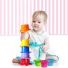 Baby Bath Toy - Beach Stacking Cups for Boys and Girls - Bath Tub Toys for Toddlers and Kids - 8 pcs