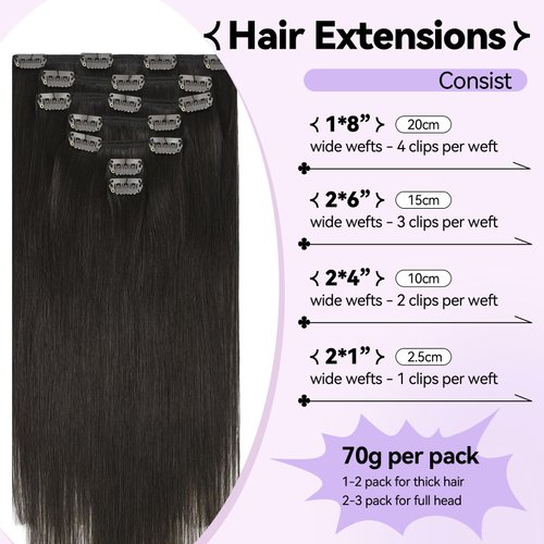 Ukira Brown Clip in Hair Extensions Real Human Hair, 18 Inch 70g 7pcs Dark Brown Hair Extensions Clip ins for Women, Ntural Straight Remy Human Hair Extensions Brown Hair Extensions