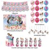 40Pcs Pink Horse Themed Birthday Party Decorations Include Banner-Backdrop-Hanging Swirls-Balloons-Cake Topper-Cupcake Toppers for Pink Horse Birthday Party Supplies