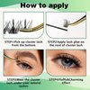Lash Clusters 96pcs Individual Lashes D Curl 10mm Eyelash Clusters KEYYOU Volume Wispy Lash Extension Soft&Comfortable Easy DIY at Home(Y09,D-10mm)