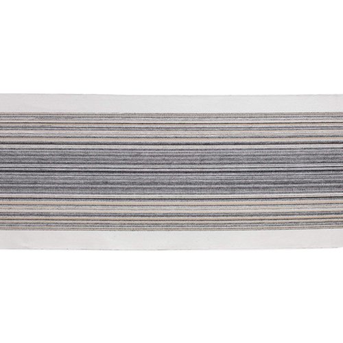 DII Everyday Collection Fringed Stripe Tabletop, Table Runner, 14x72, Black