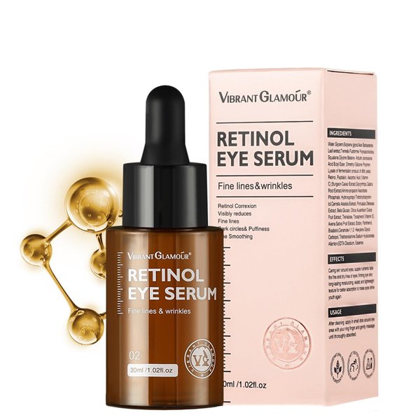 Retinol Eye Serum Anti Aging Under Eye Cream Visibly Reduces Wrinkles Fine Lines in 4-8 Weeks - Tightening Firming with Double Retinol 30ml