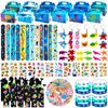 Joyvorite 144 Pcs Under the Sea Party Favors Set with Keychains Slap Bracelet Scratch Art Tattoo Stickers Wristbands Treat Boxes Ocean Party Favors Under the Sea Party Decorations