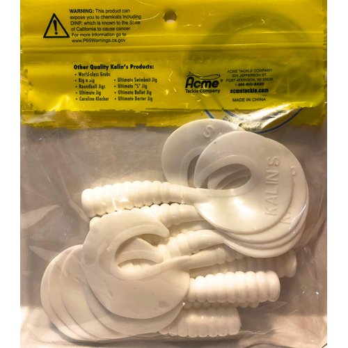 Kalin's 6M10-215 Mogambo Grub Fishing Bait, White, 6"