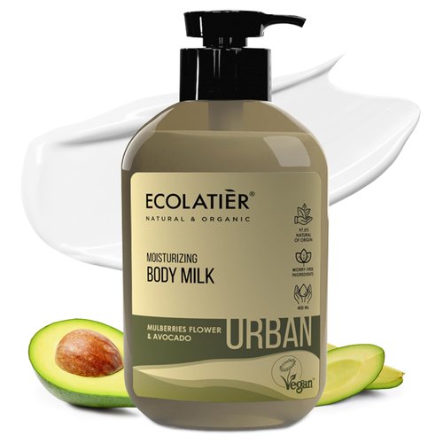 ECOLATIÈR Moisturizing Body Milk – Body Lotion for Women & Men, 97.5% Natural Ingredients, Vegan Certified, Organic Body Lotion for Dry Skin with Mulberry & Avocado Oil - 13.5 Fl Oz